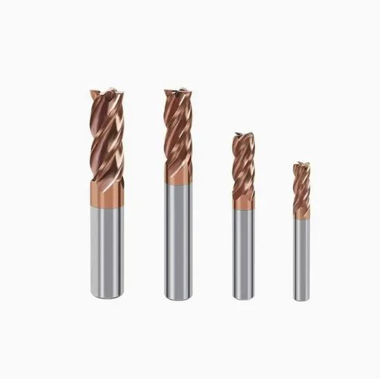 HRC55 Carbide Corner Radius 4 Flutes Tisin End Mills Round Nose Milling Cutter
